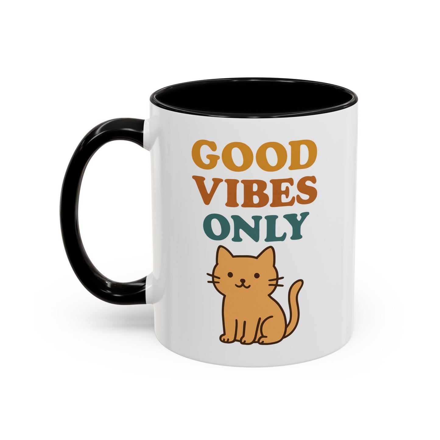Good Vibes Only Cat Accent Coffee Mug - 11oz & 15oz