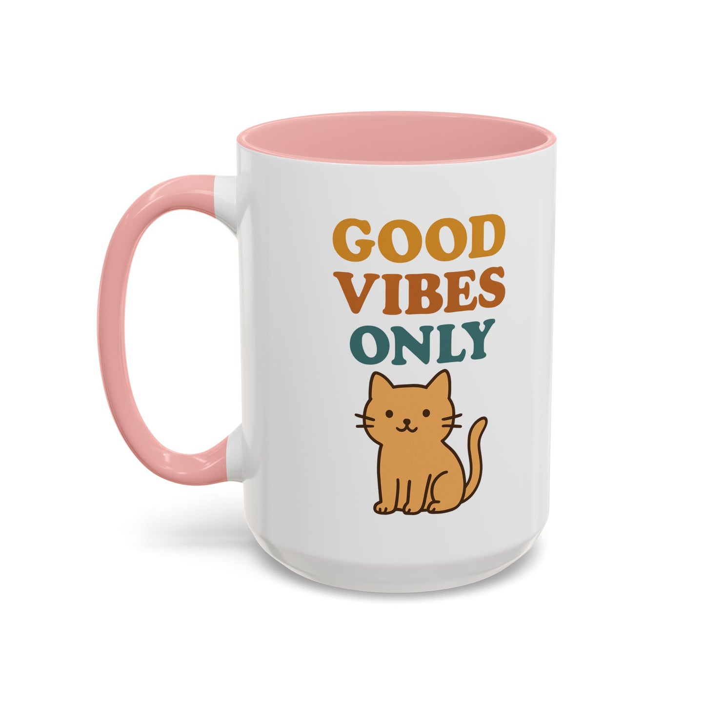 Good Vibes Only Cat Accent Coffee Mug - 11oz & 15oz