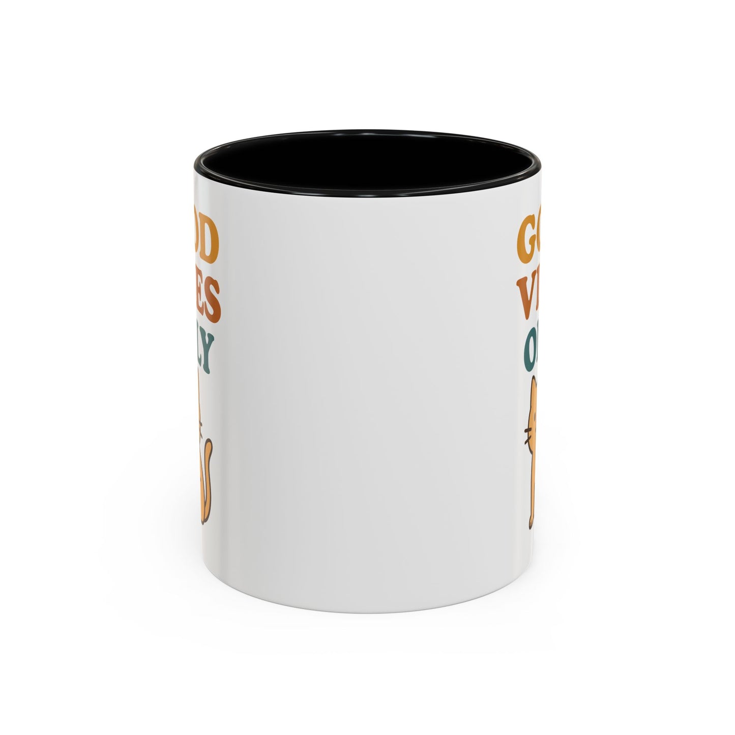 Good Vibes Only Cat Accent Coffee Mug - 11oz & 15oz