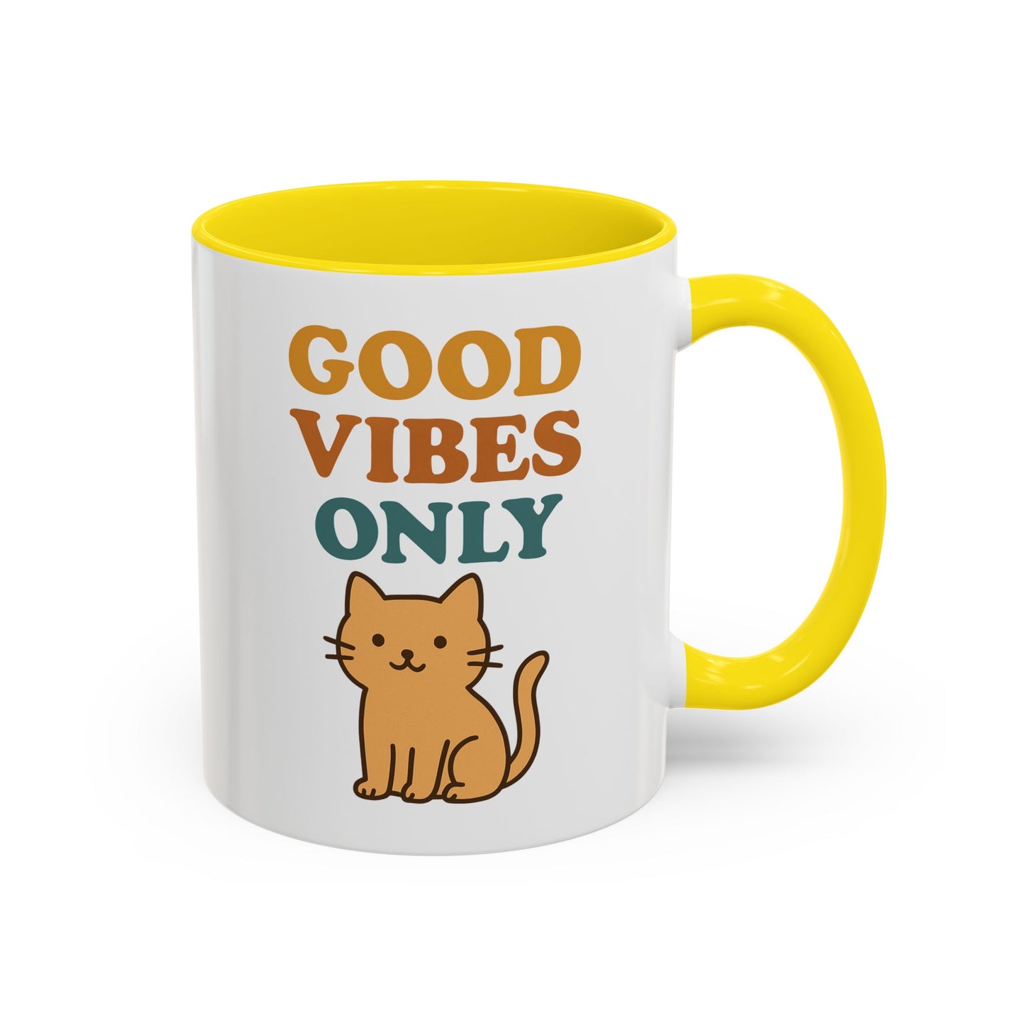 Good Vibes Only Cat Accent Coffee Mug - 11oz & 15oz