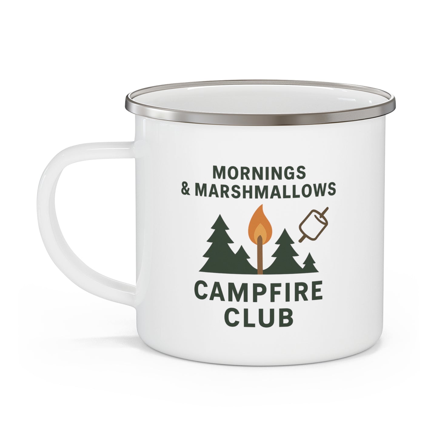 Campfire Club Enamel Camping Mug - Mornings & Marshmallows Travel Mug