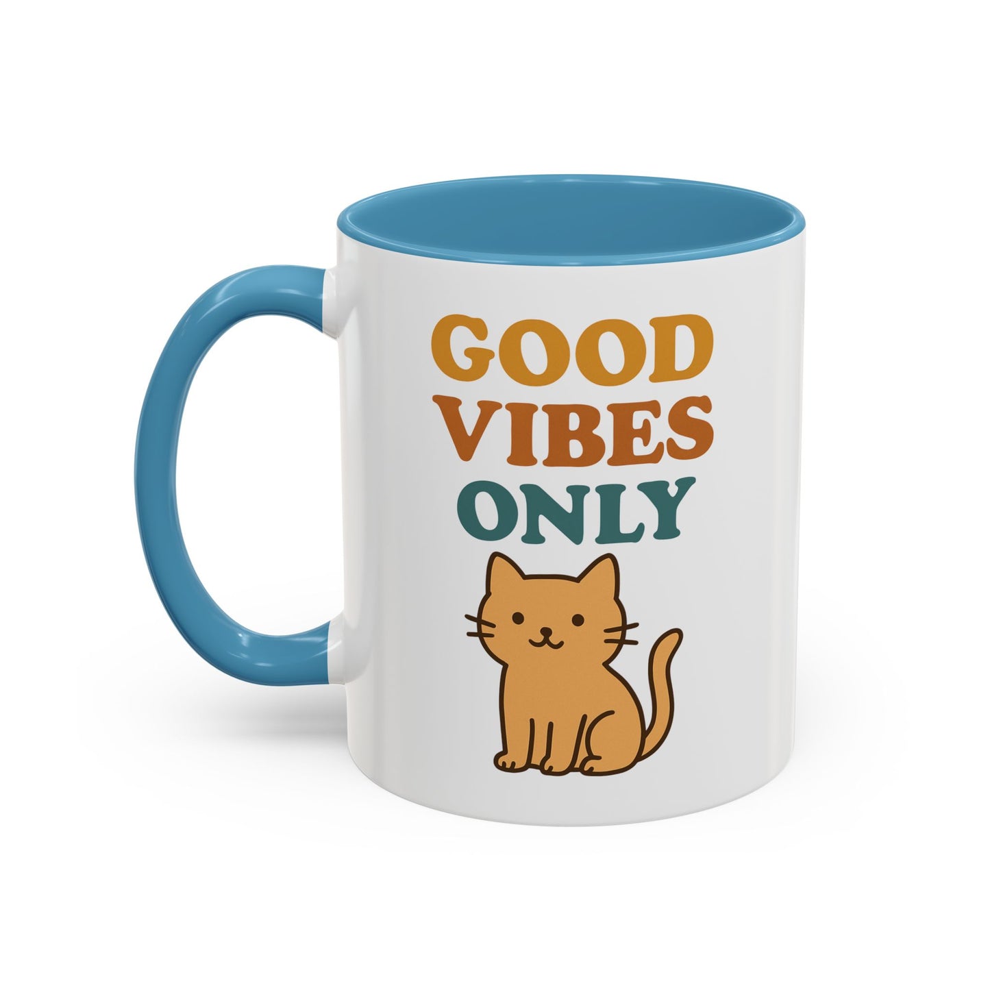 Good Vibes Only Cat Accent Coffee Mug - 11oz & 15oz