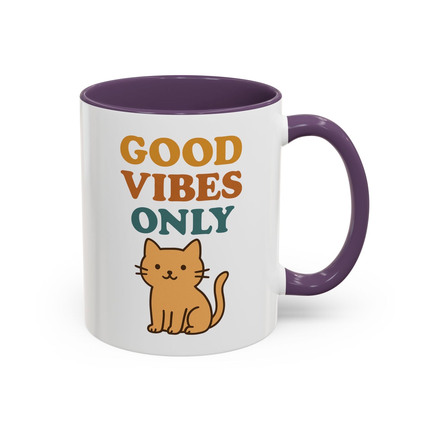 Good Vibes Only Cat Accent Coffee Mug - 11oz & 15oz