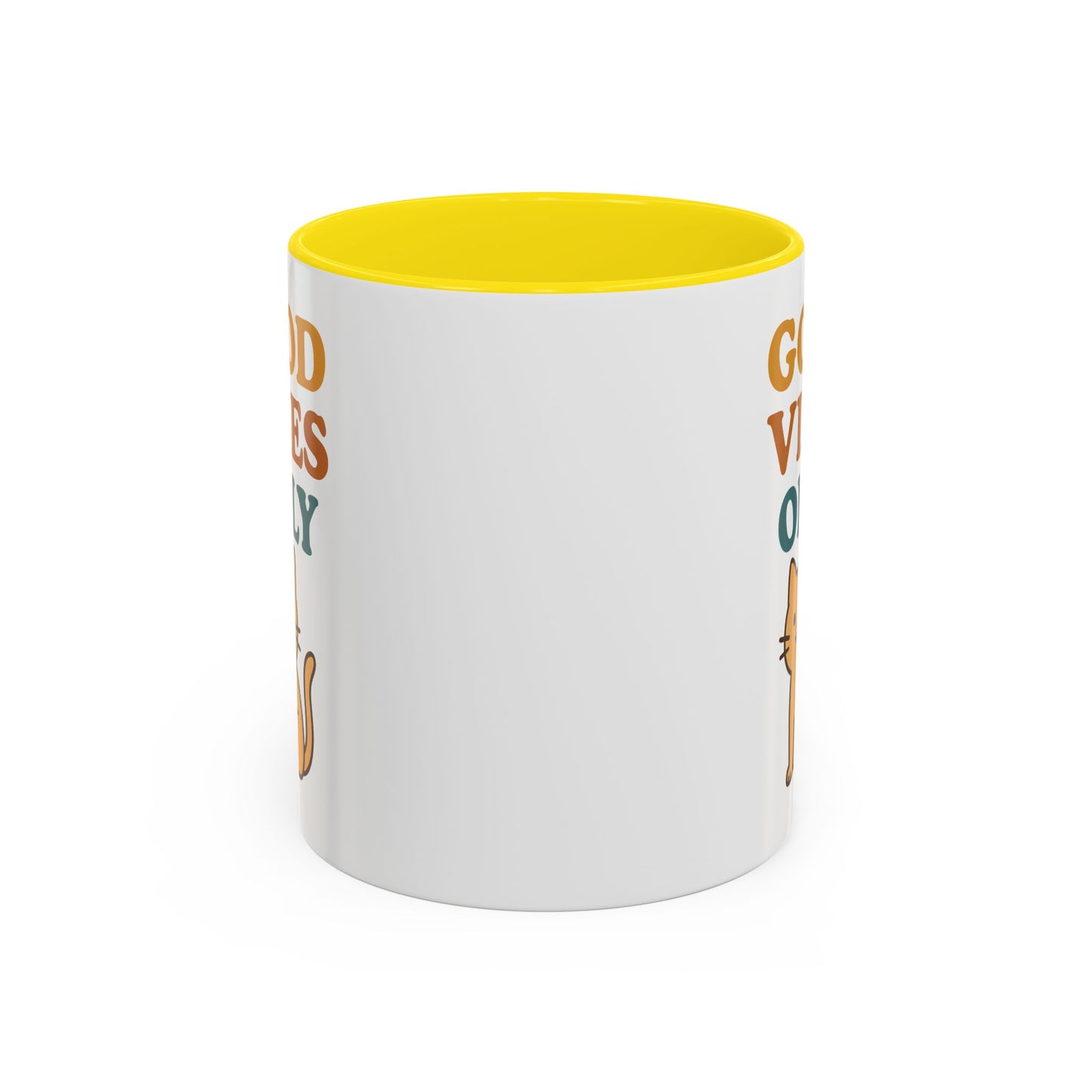 Good Vibes Only Cat Accent Coffee Mug - 11oz & 15oz