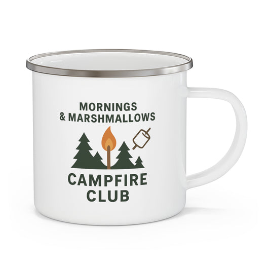 Campfire Club Enamel Camping Mug - Mornings & Marshmallows Travel Mug