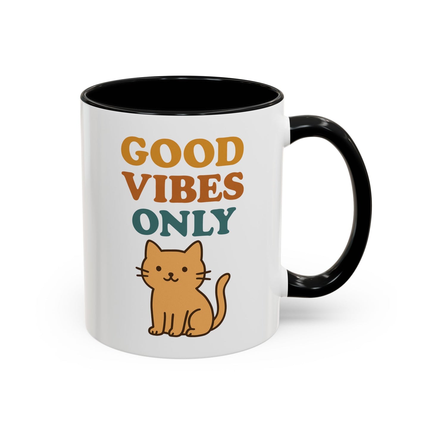 Good Vibes Only Cat Accent Coffee Mug - 11oz & 15oz