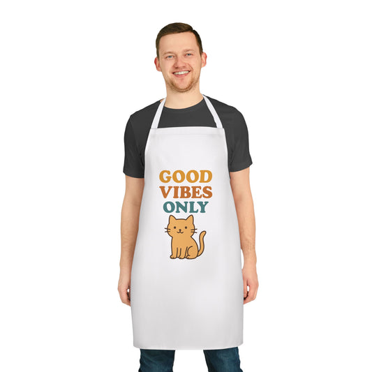 Good Vibes Only Cat Apron with 5-Color Straps