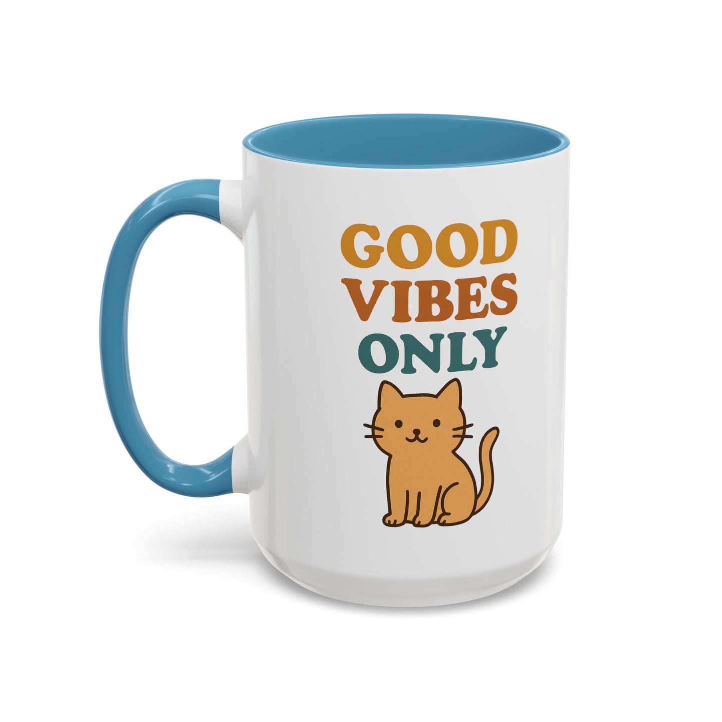 Good Vibes Only Cat Accent Coffee Mug - 11oz & 15oz