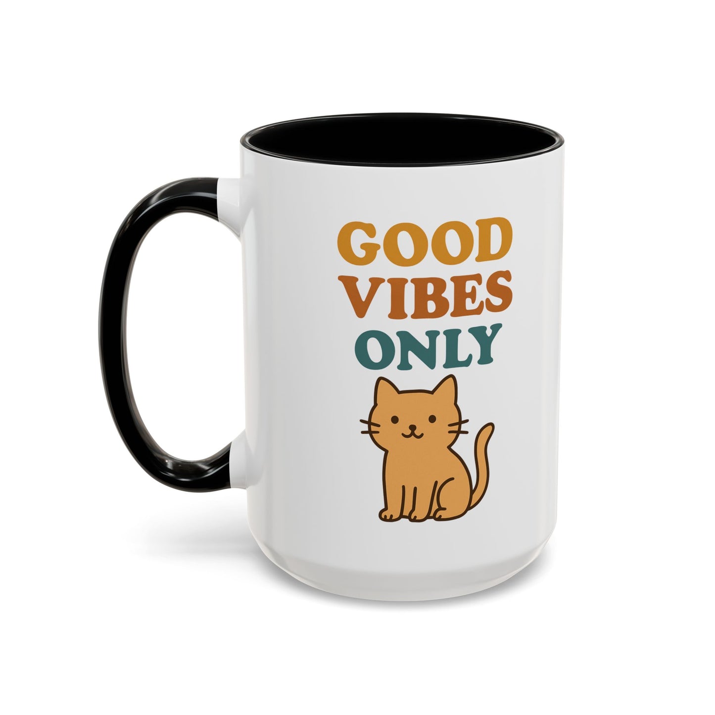 Good Vibes Only Cat Accent Coffee Mug - 11oz & 15oz